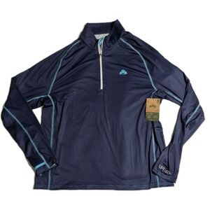 EMS Sea Spray 1/4 Zip Pullover Mens Large‎ Navy UPF 40+ NWT